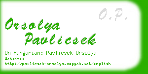 orsolya pavlicsek business card